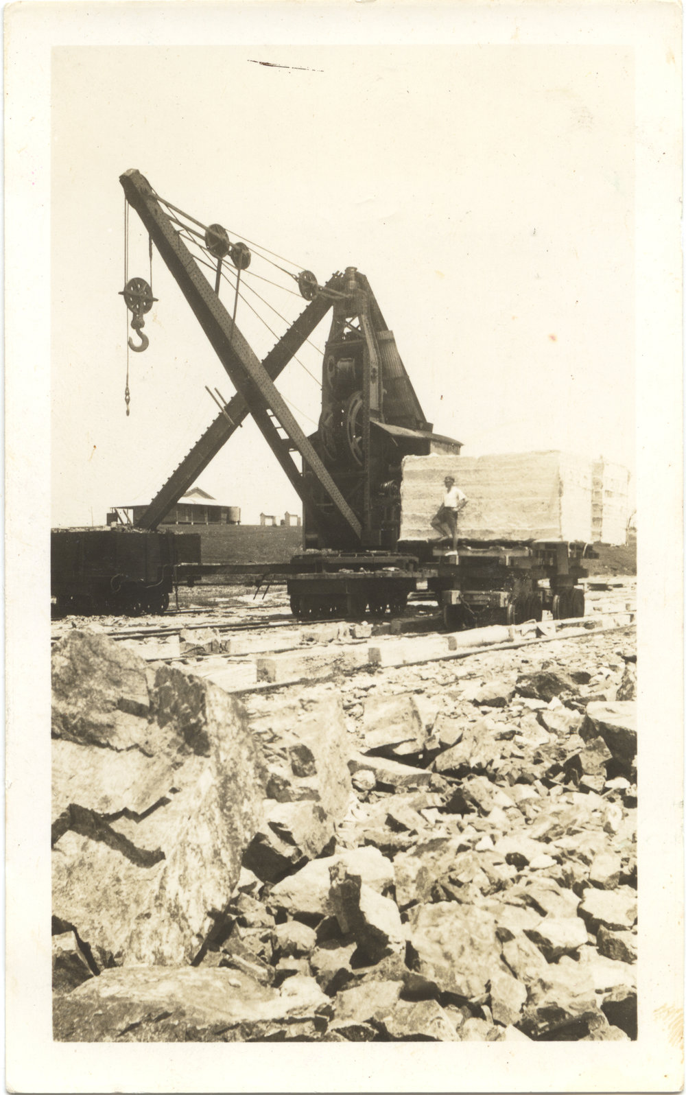 Building the breakwater, 1930s