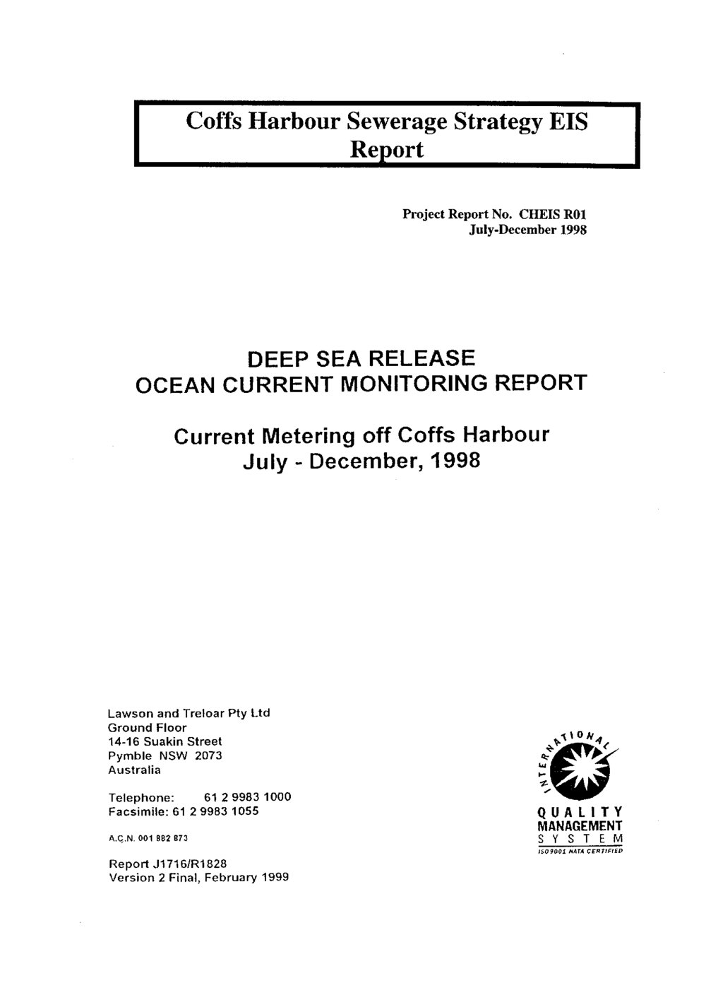Sewerage Strategy - Environmental Impact Statement