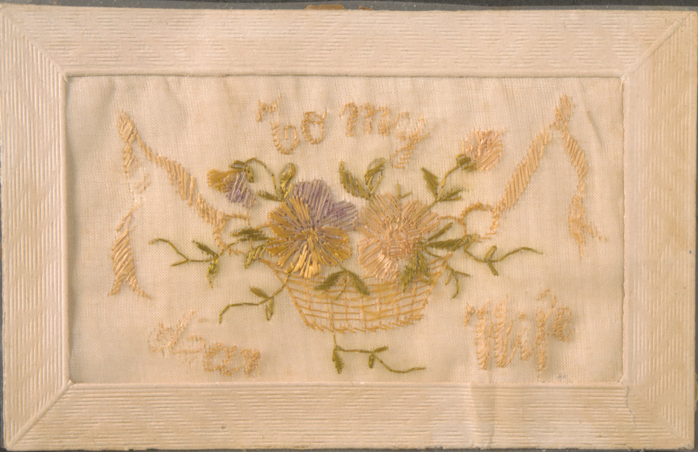 Embroidered postcard, 1917