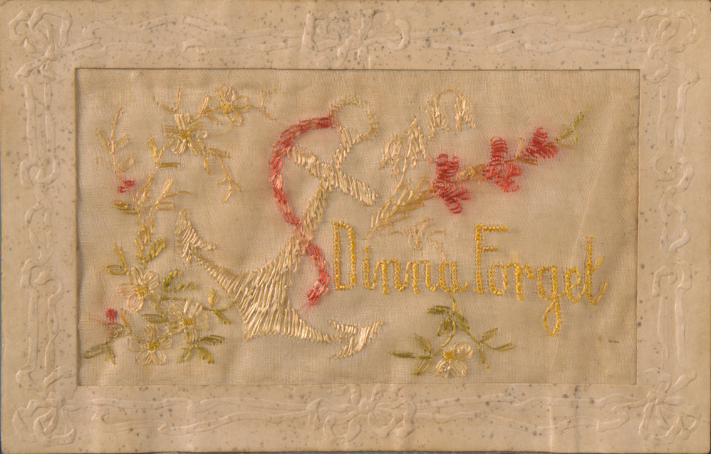 Embroidered postcard