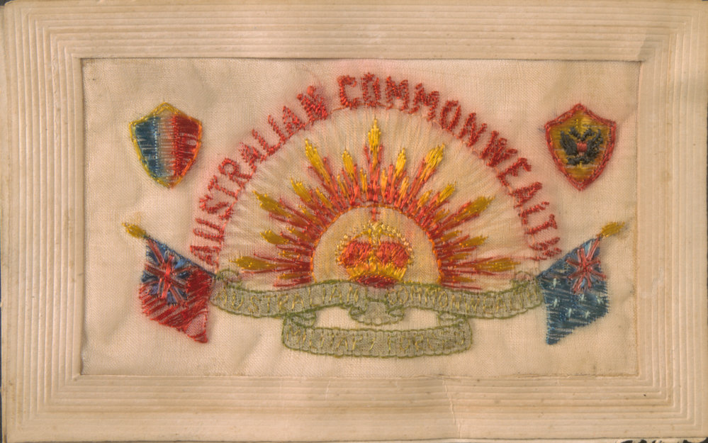 Embroidered postcard, 1917