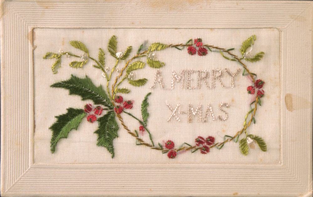 Embroidered postcard, 1918