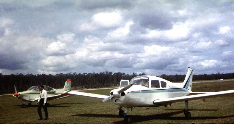 Barry Abbott with two aircraft, 1967