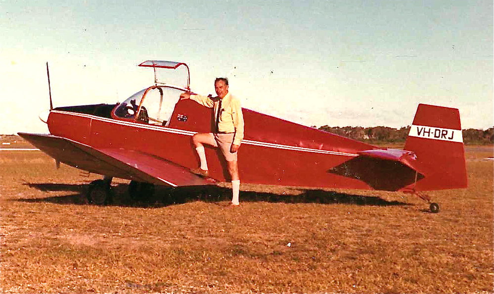 Robin Jelliffe with a Jodel D11, 1972