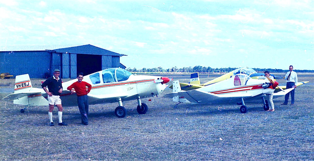 Three Jodel aircraft at Coffs Harbour, 1970