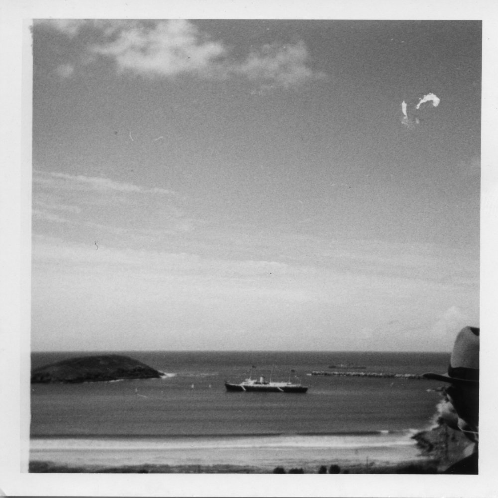 Her Majesty's Yacht Britannia anchored at Jetty Beach, 11 April 1970