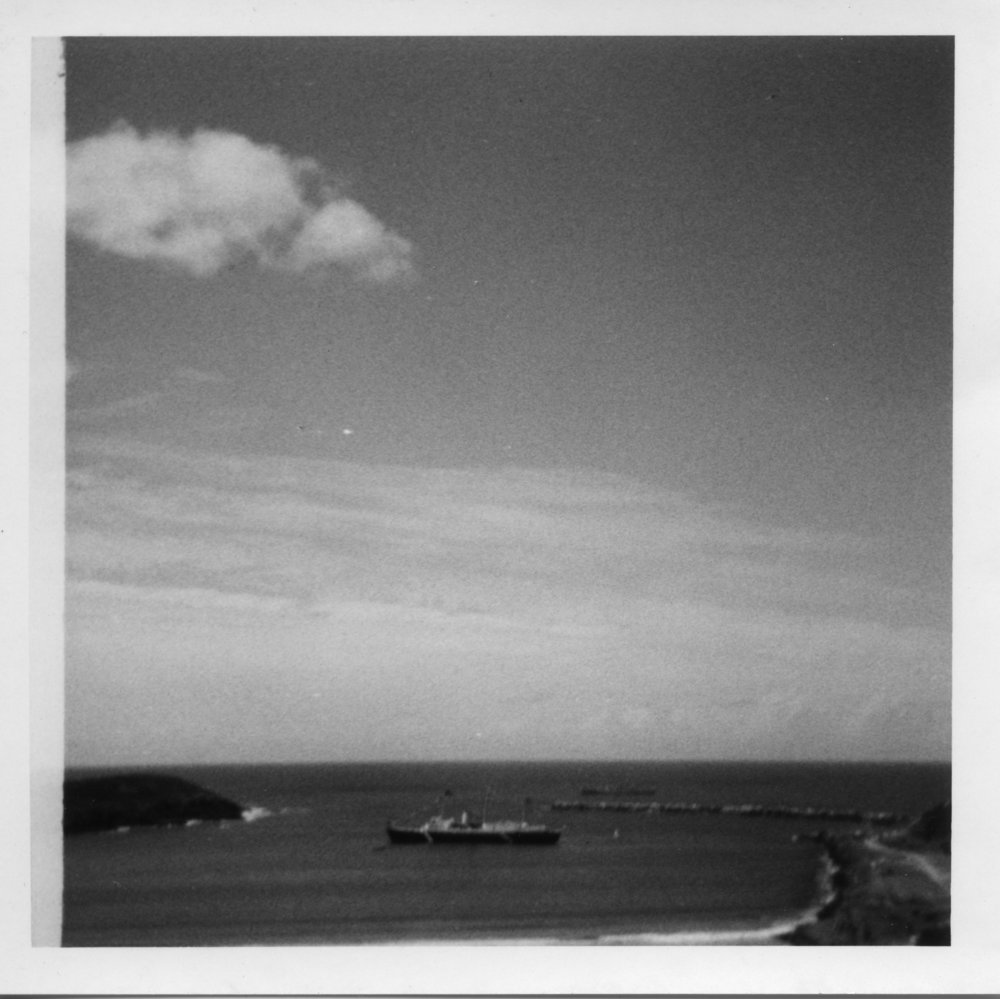 Her Majesty's Yacht Britannia anchored at Jetty Beach, 11 April 1970