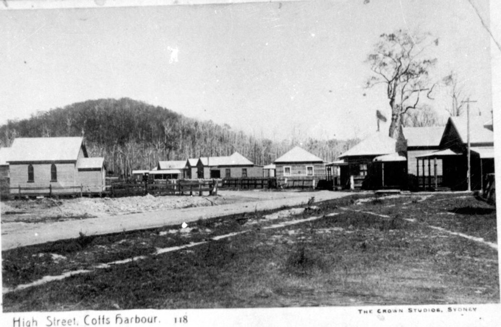 Church and houses, High Street Coffs Harbour
