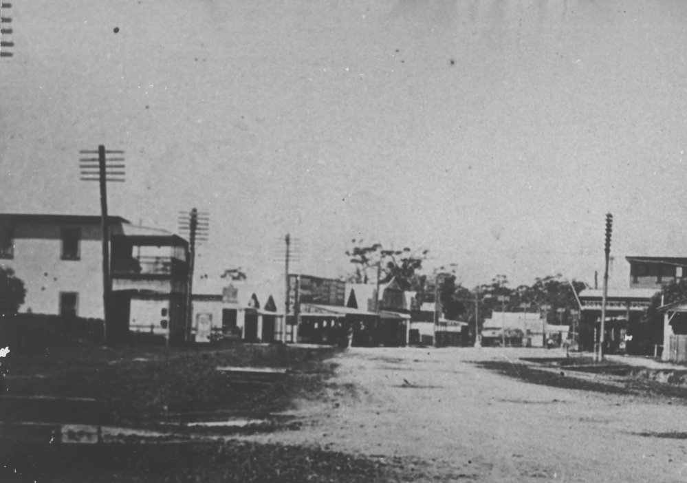 Early street of shop fronts, Coffs Harbour