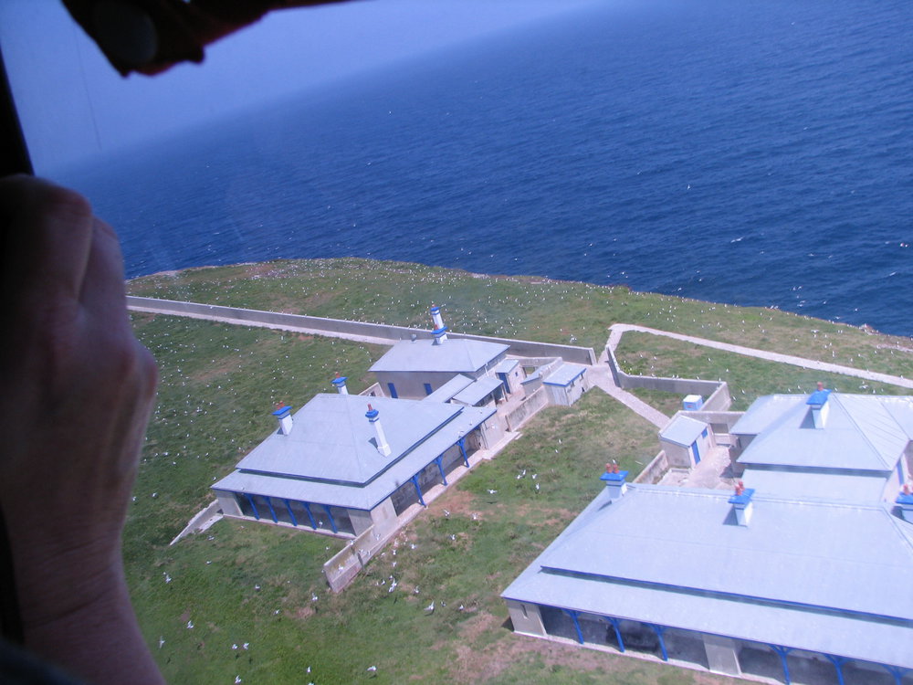 Aerial view of cottages, South Solitary Island, 2007