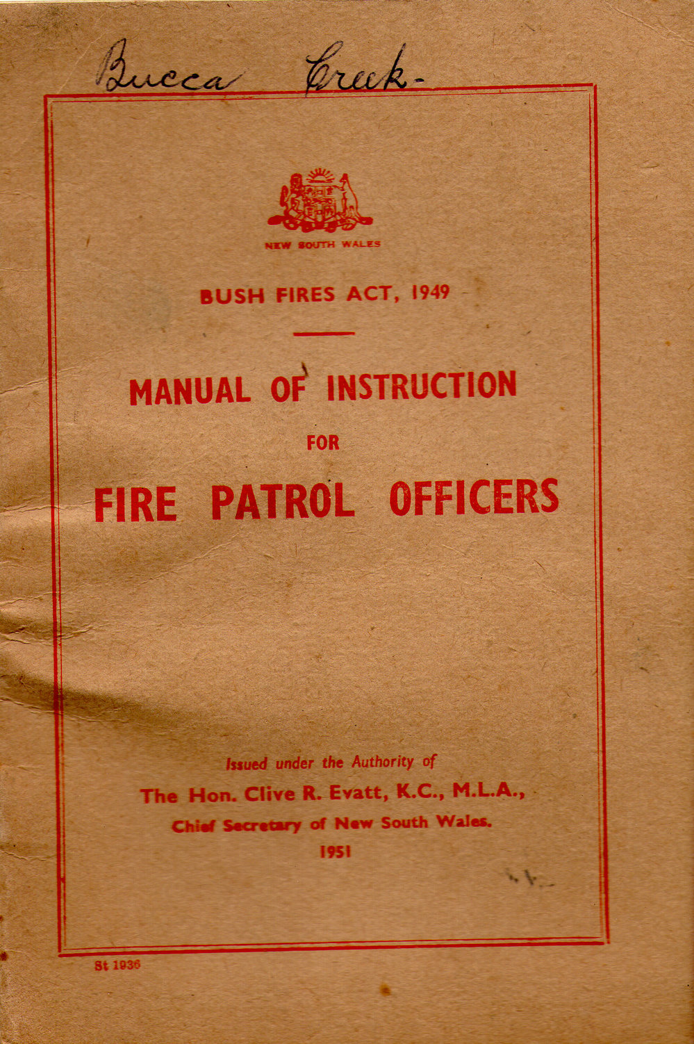 Manual of Instruction for Fire Patrol Officers, 1951