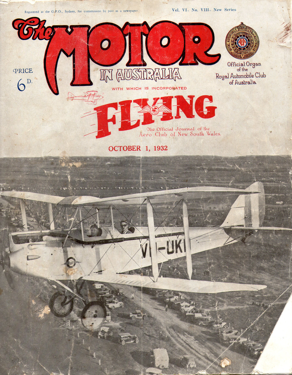 The Motor in Australia and Flying, Vol. 6, No. 8, 1 October 1932