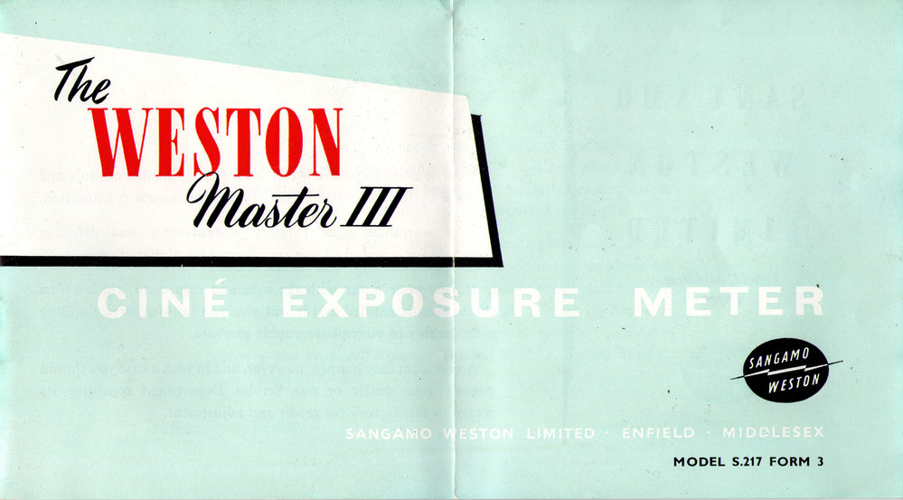 The Weston Master III Cine Exposure Meter booklet, c. 1960