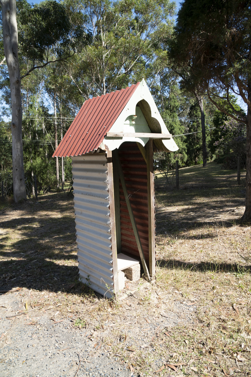 Banoris the Banana guard's sentry box, Woolgoolga Adventure Village, 2020