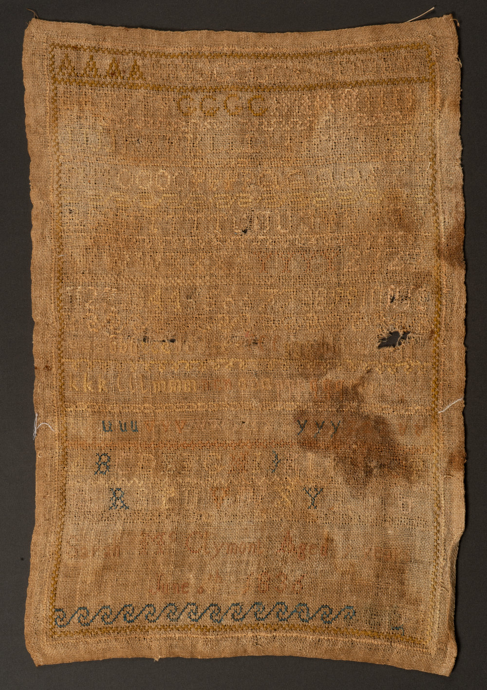 Sara McClymont's sampler, 1836