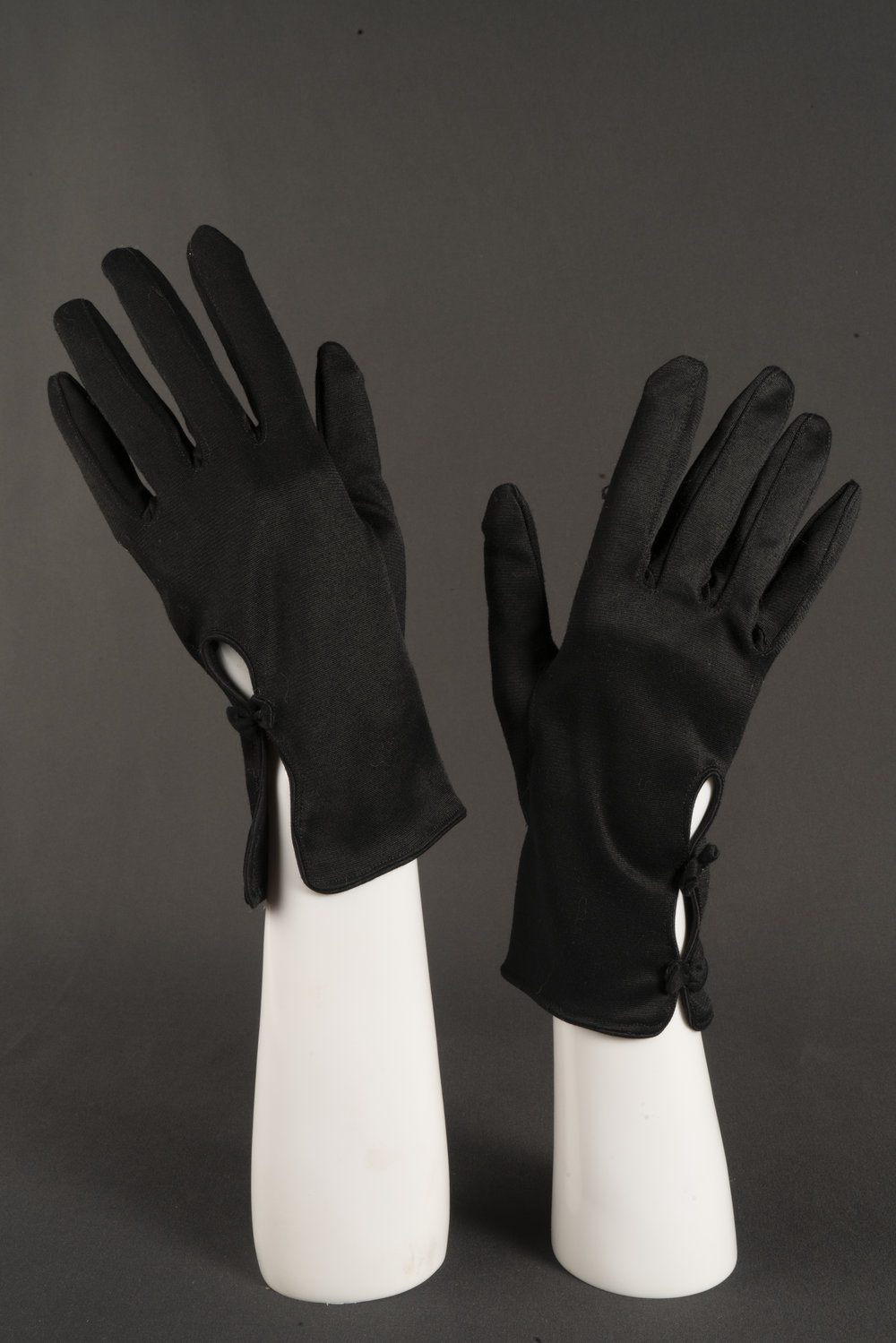 Pair of black nylon gloves