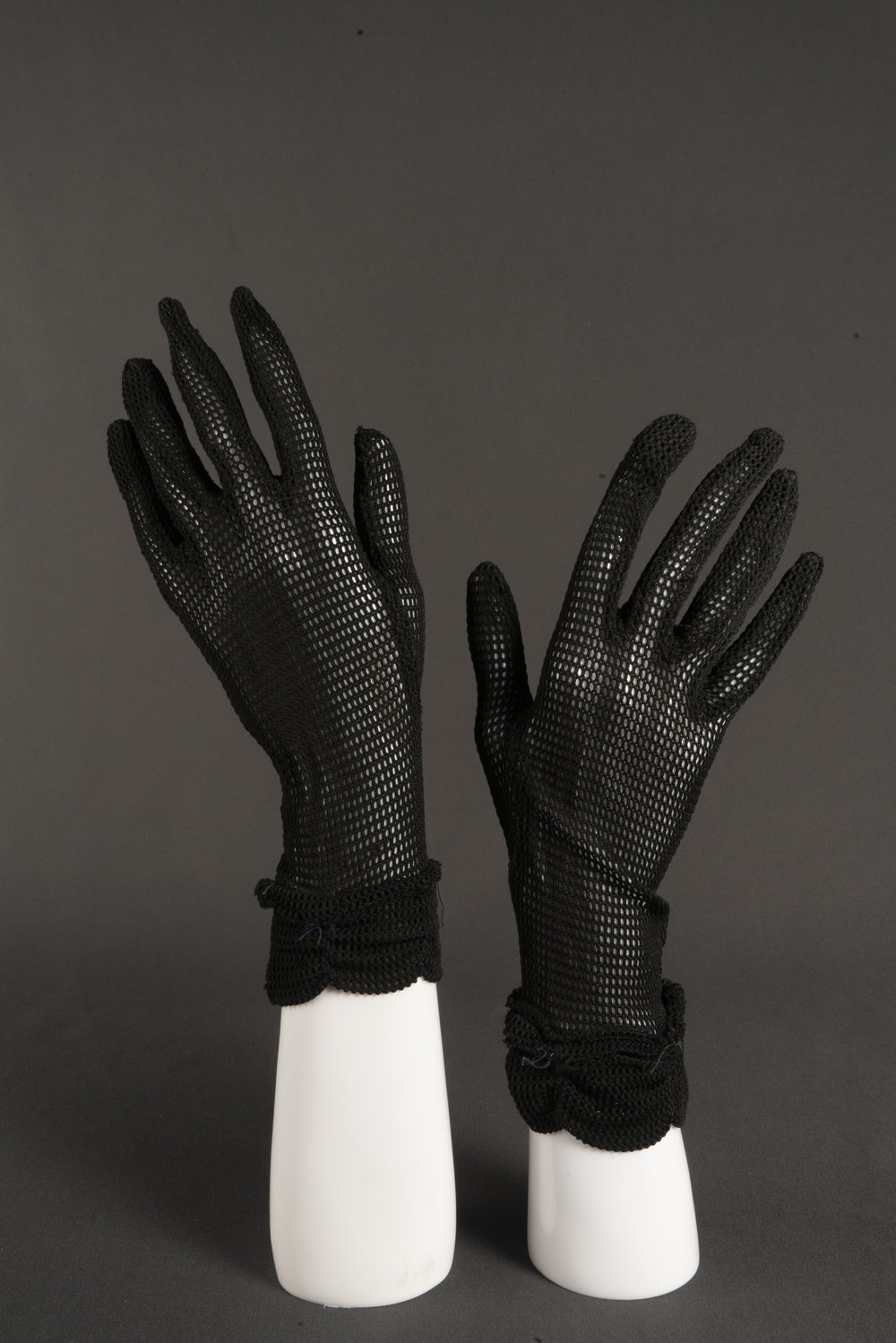 Pair of black mesh gloves