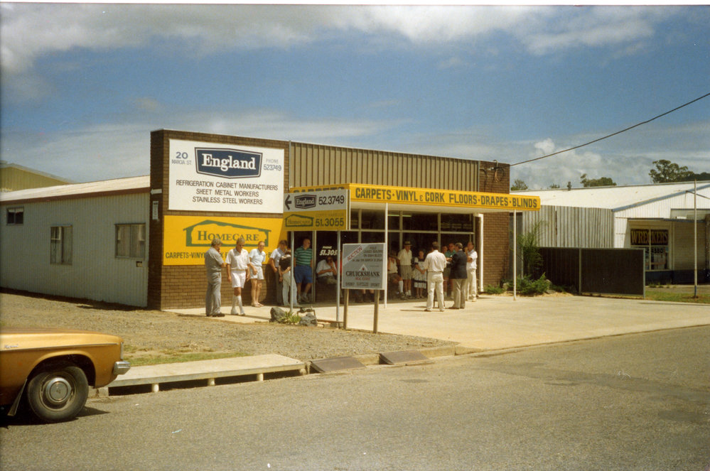 Homecare and England shopfronts at 20 Marcia Street in Coffs Harbour, 1990s