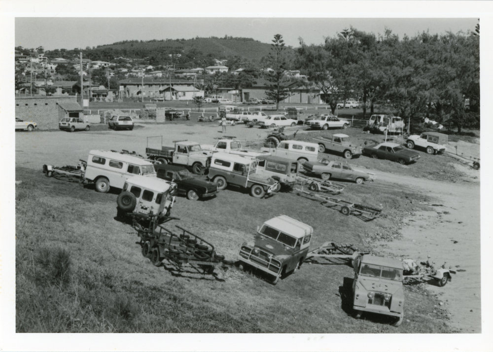 Vehicles and&nbsp;boat trailers at Woolgoolga Beach Reserve