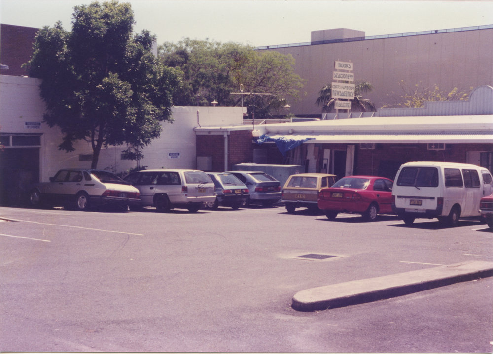 Rear of Coffs Retail Centre at 19 Gordon Street in Coffs Harbour, 1990s