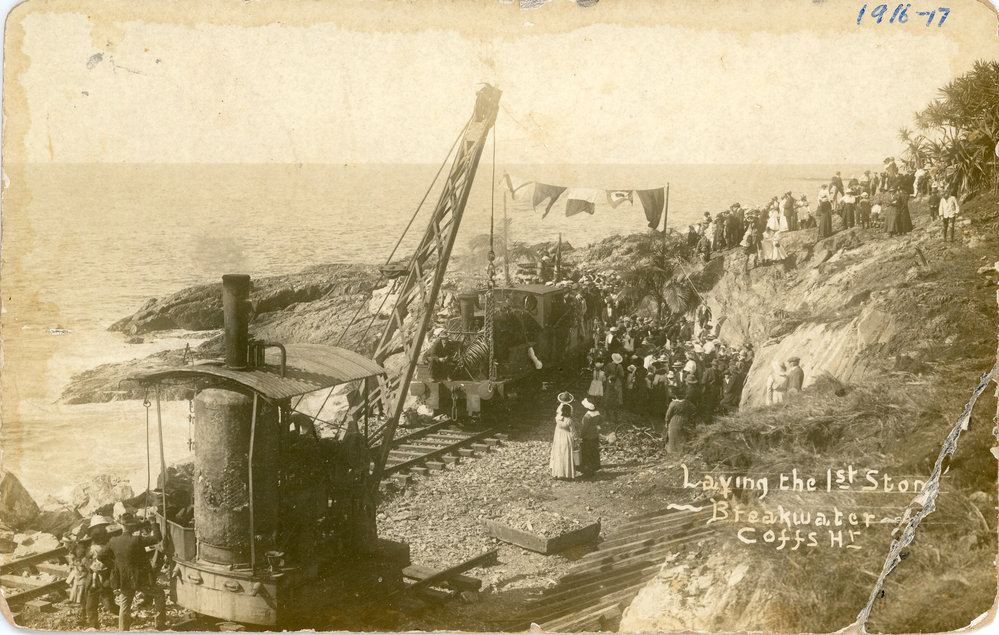 Laying of the first stone on the Eastern Breakwater, 28 June 1917 