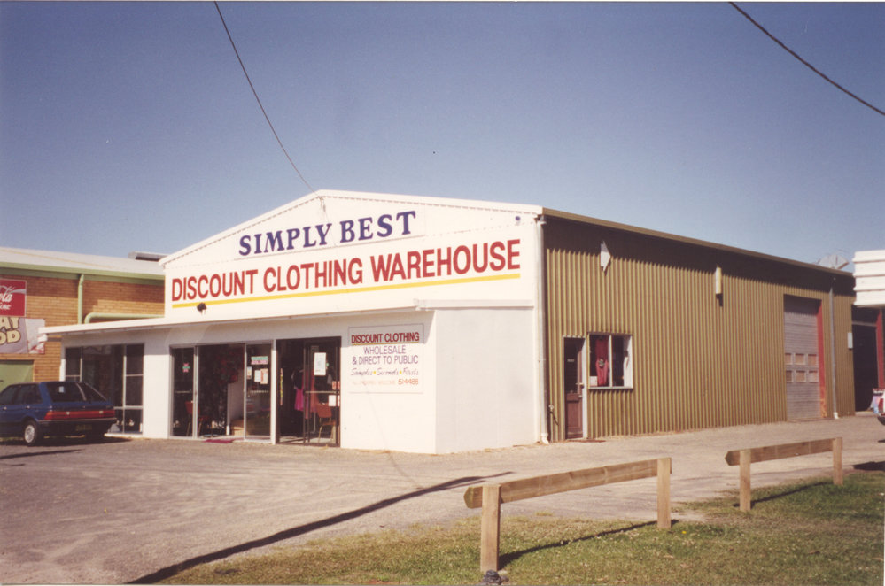 Simply Best Discount Clothing Warehouse at 165 Orlando Street in Coffs Harbour, 1990s