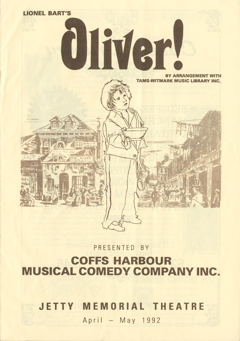 Oliver! theatre program