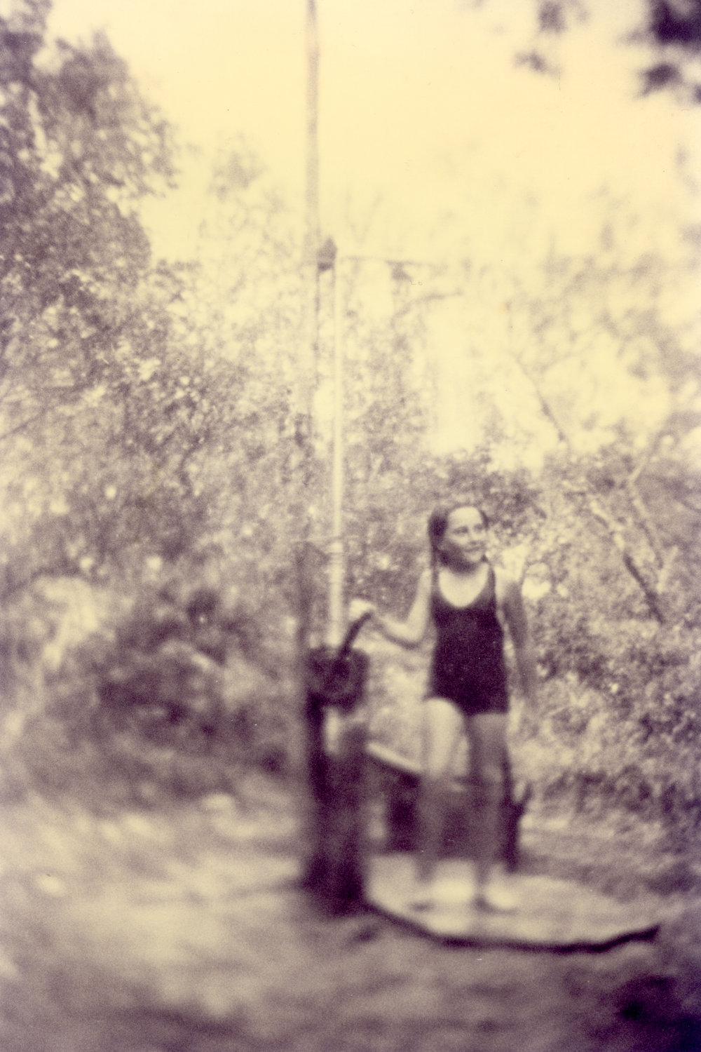 Young Girl Showering Near Little Beach Red Rock 1950s