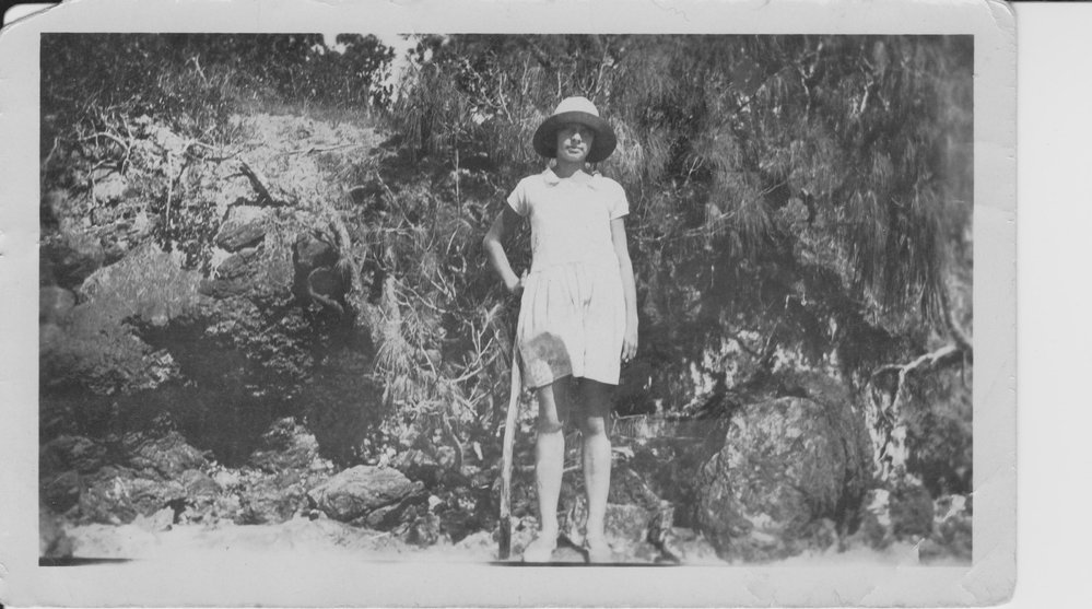 Girl on Little Beach 1940s