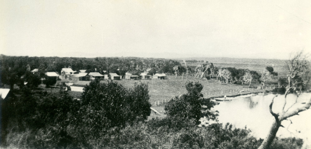 View of Reserve over Red Rock from hill