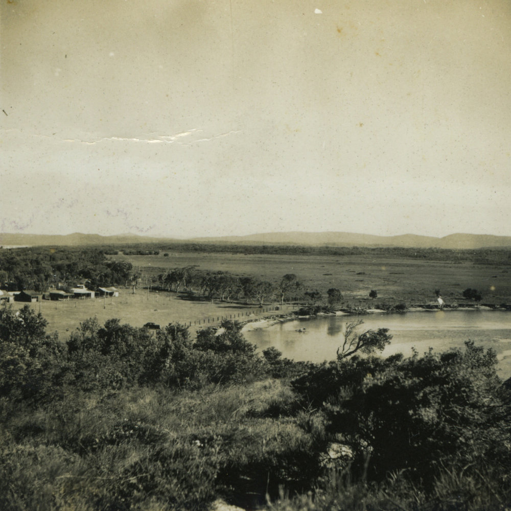 Early view of Red Rock river and reserve from hill.