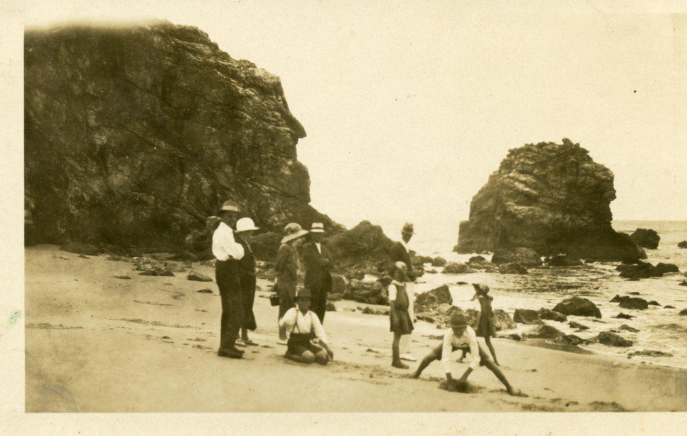Family on Beach, Red Rock, 1920