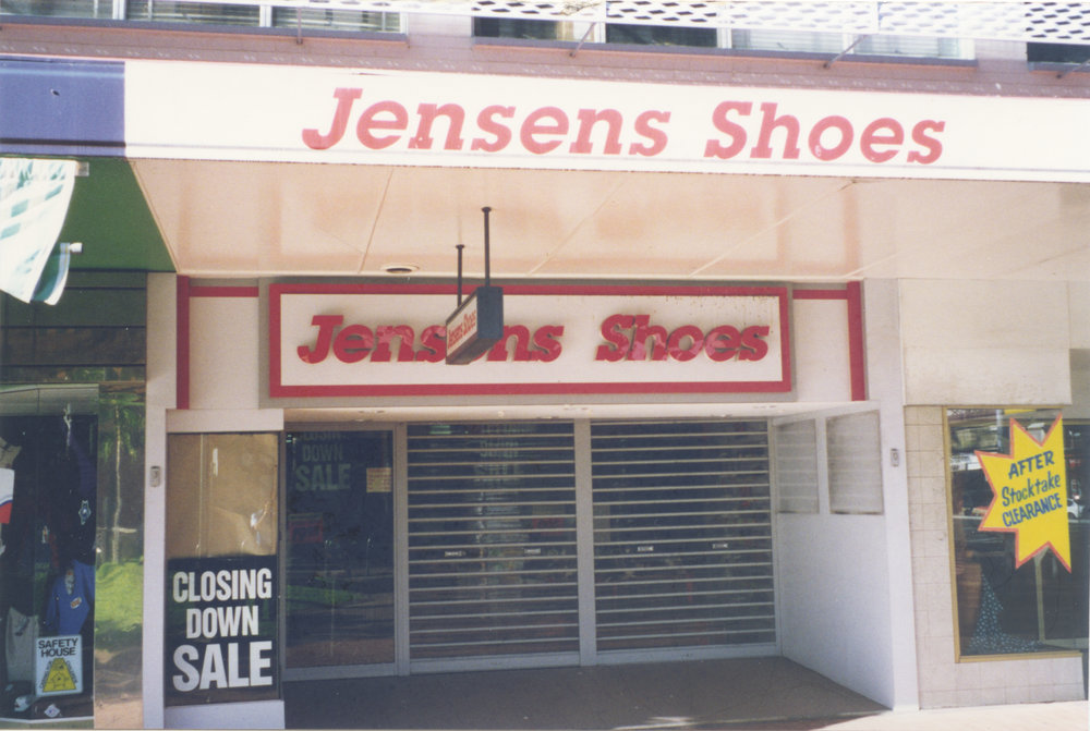Jensens Shoes shop at the City Centre Mall in Coffs Harbour, 1990s