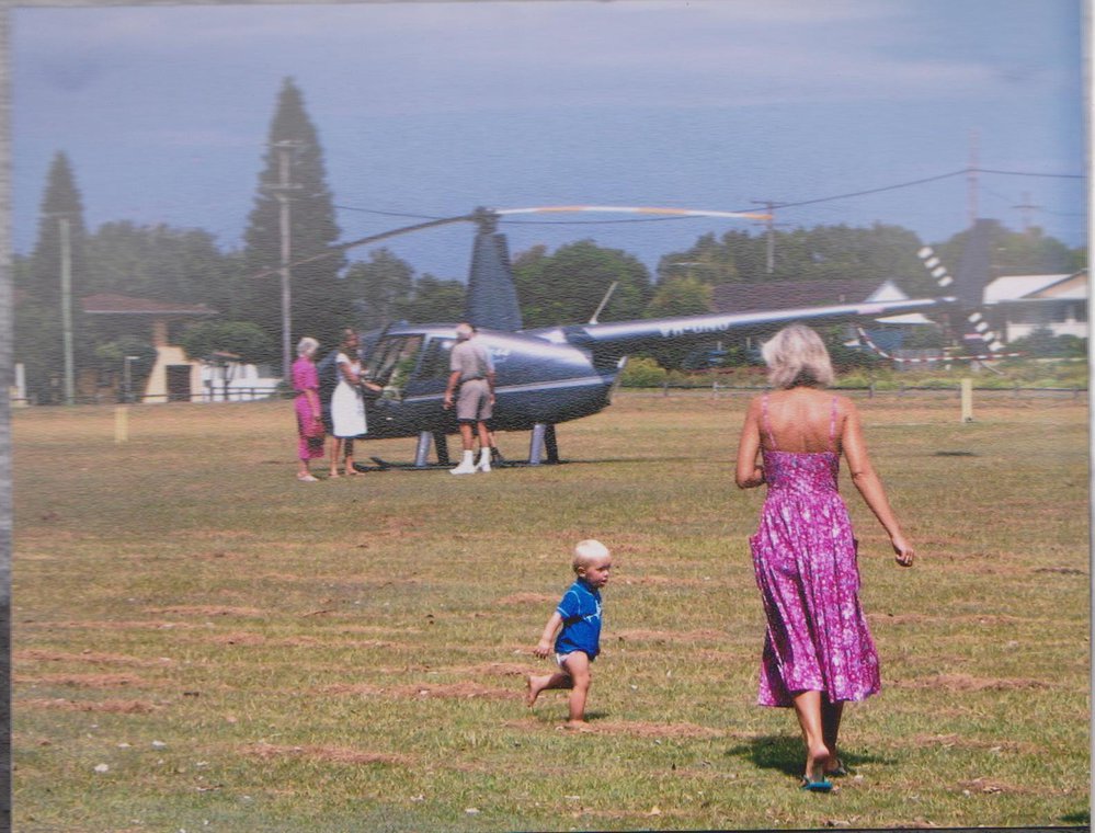 Estelle Cochrane and helicopter Red Rock 2008