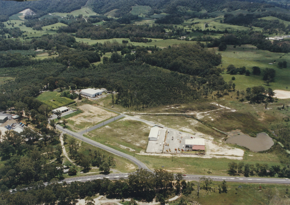 Aerial view of Englands Road in the North Boambee Valley, 1990s