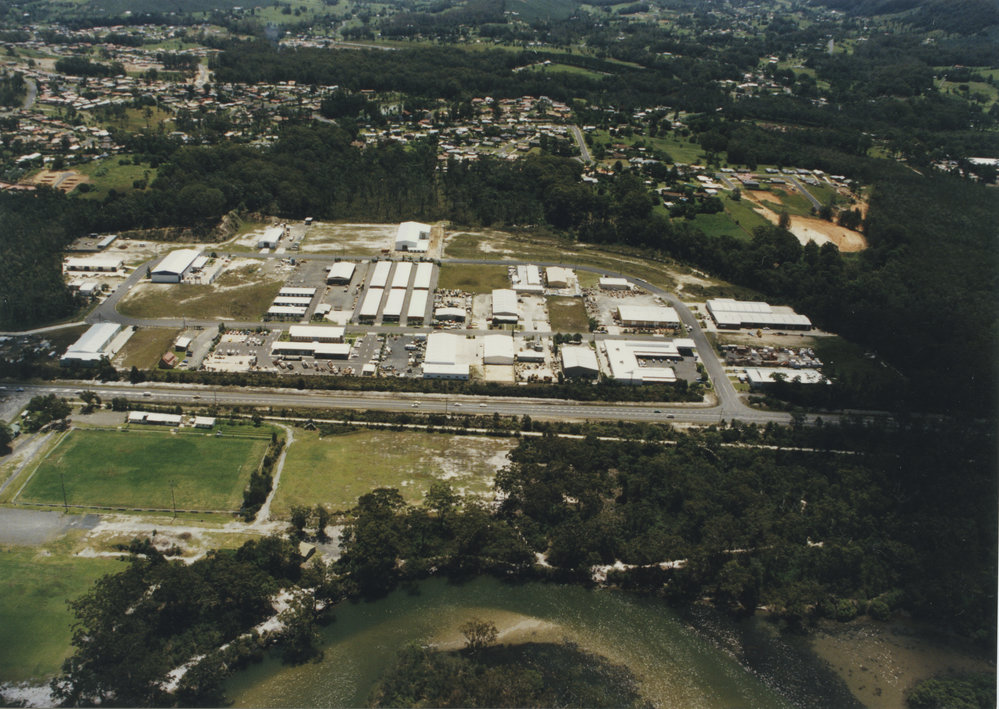 Aerial view of Hi-Tech Drive industrial estate in Toormina, 1990s