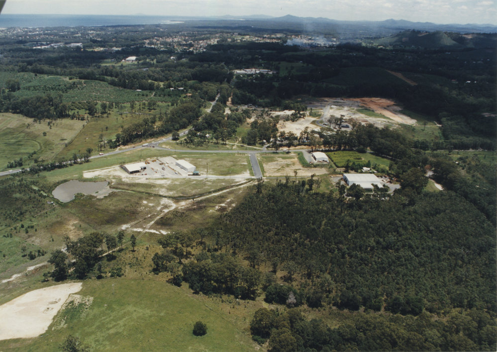 Aerial of Englands Road, North Boambee Valley, 1990s
