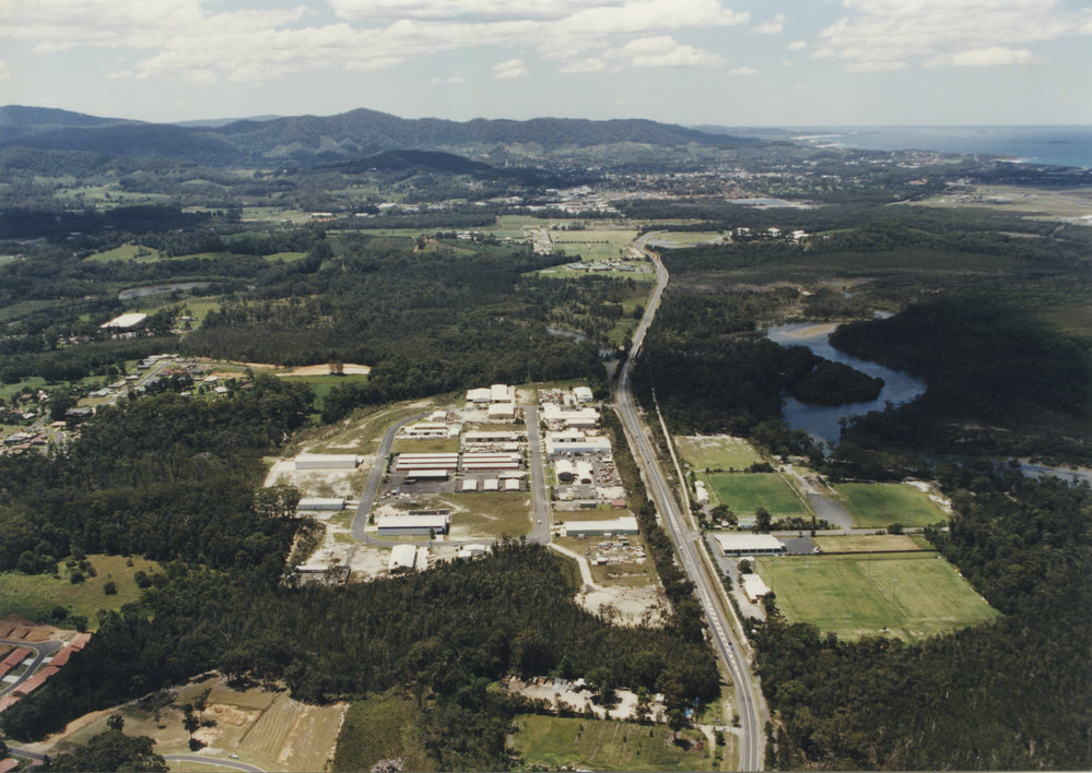 Aerial view of Hi-Tech Drive industrial estate in Toormina, 1990s