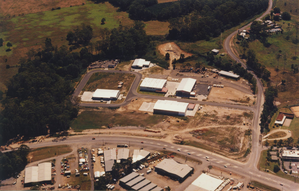 Aerial view of Keona Circuit in the North Boambee Valley, 1990s