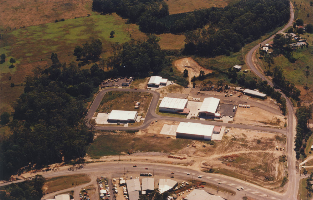 Aerial view of Keona Circuit in the North Boambee Valley, 1990s
