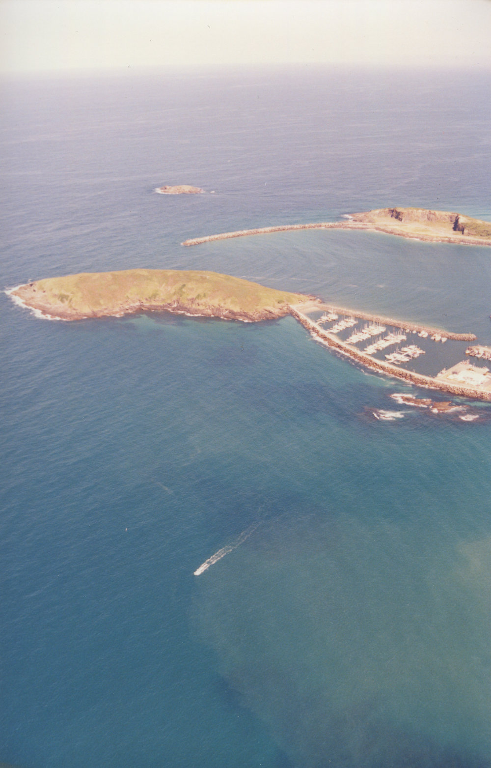 Aerial view of Coffs Harbour marina, 1990s