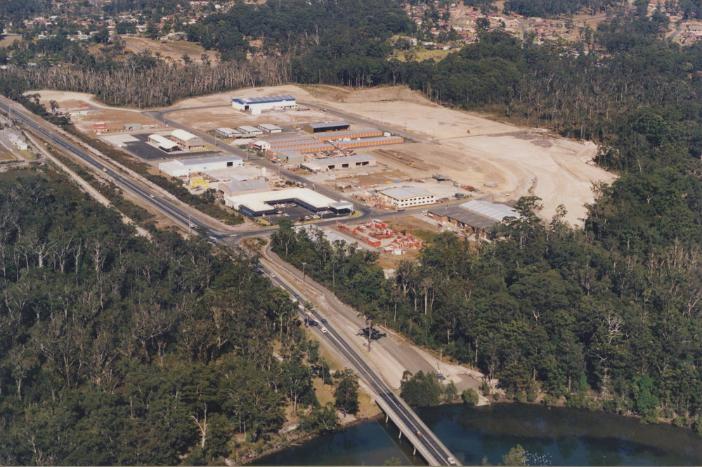 Aerial view of Hi-Tech Drive industrial estate in Toormina, 1990s