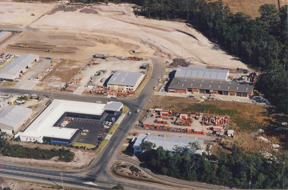 Aerial view of Hi-Tech Drive industrial estate at Toormina, 1990s