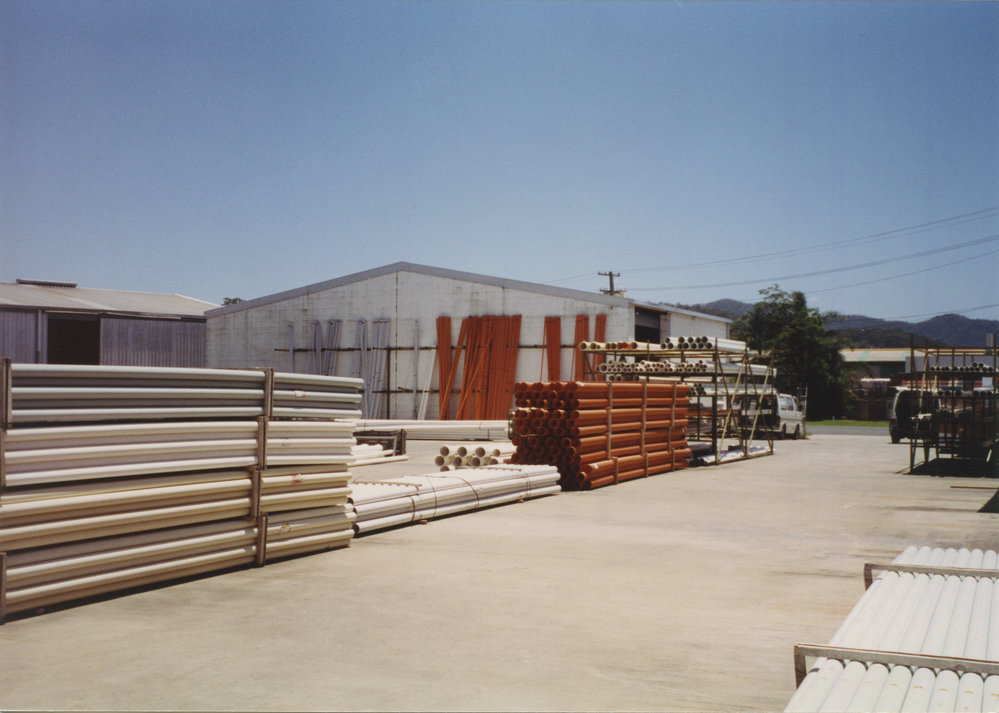 Yard of Vinidex Tubemakers in Coffs Harbour, 1990s