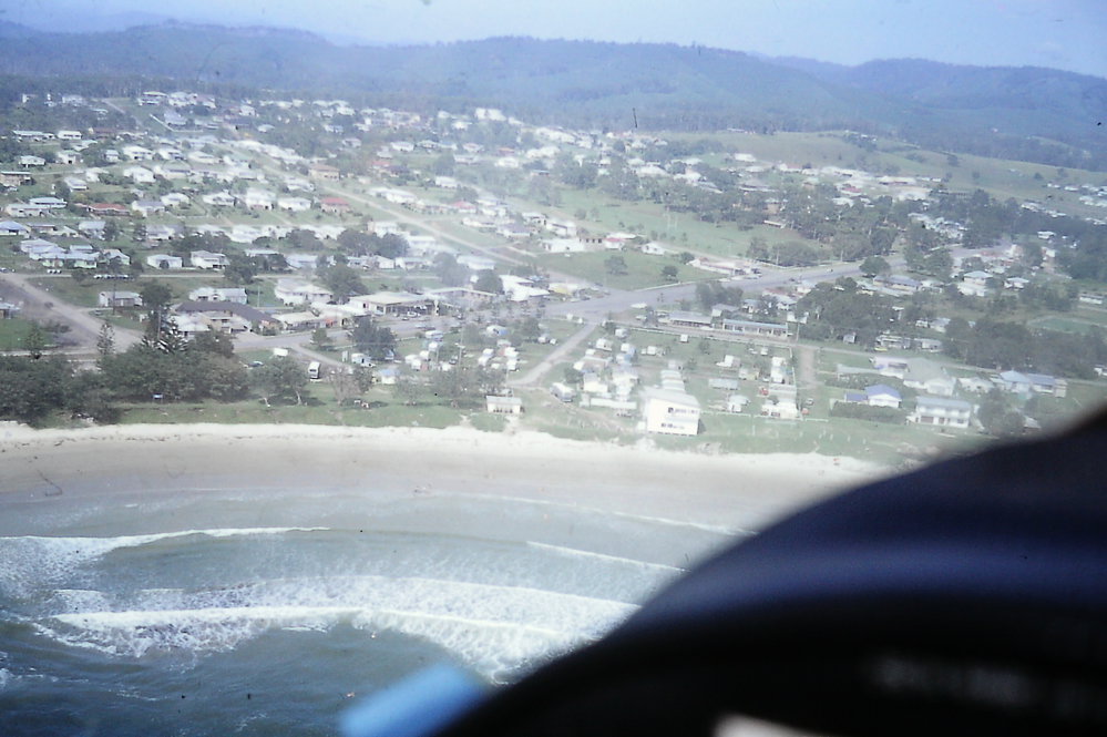 Aerial view of Coffs Harbour, 1977