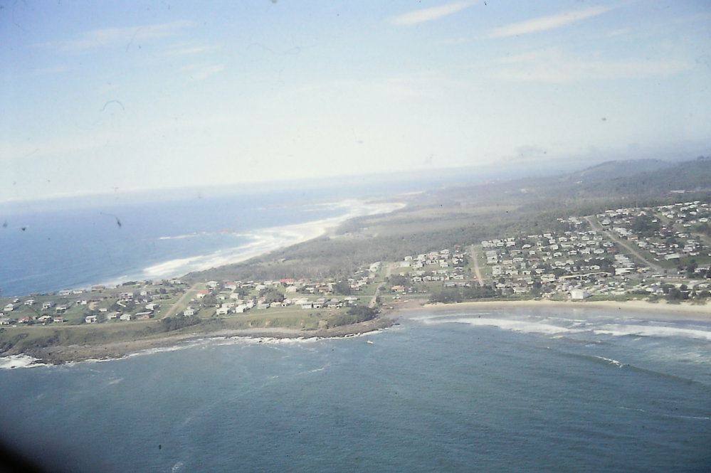Aerial view of Coffs Harbour, 1977