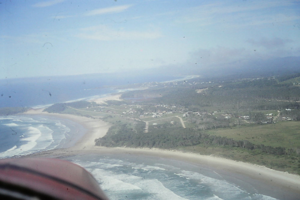 Aerial view of Coffs Harbour, 1977