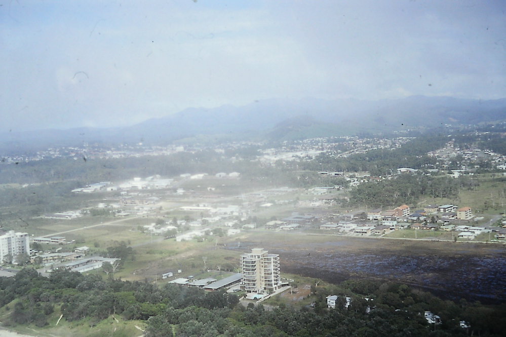 Aerial view of Coffs Harbour, 1977