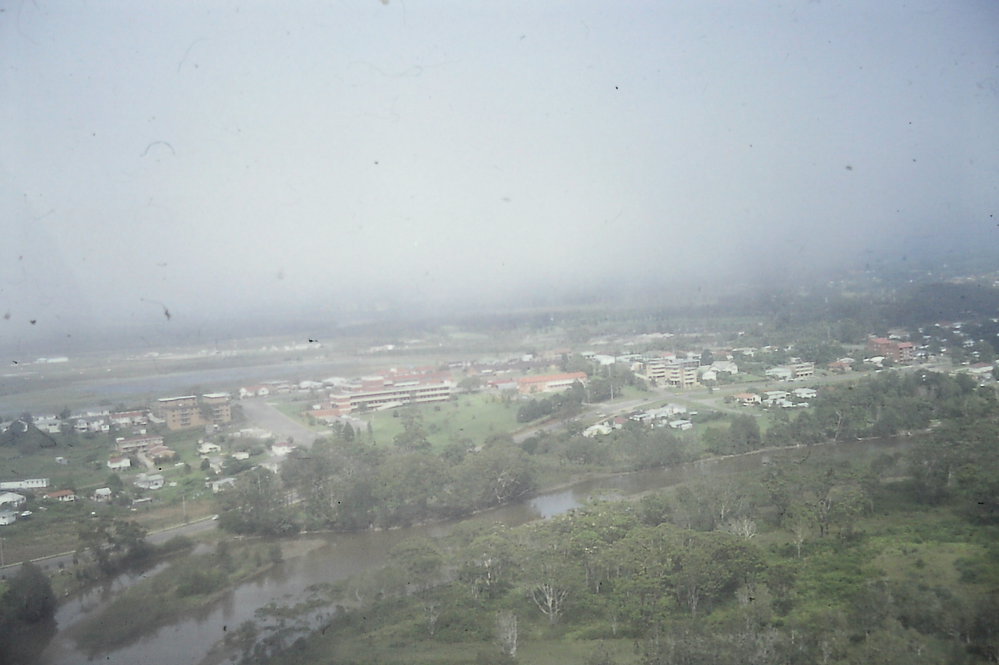 Aerial view of Coffs Harbour, 1977