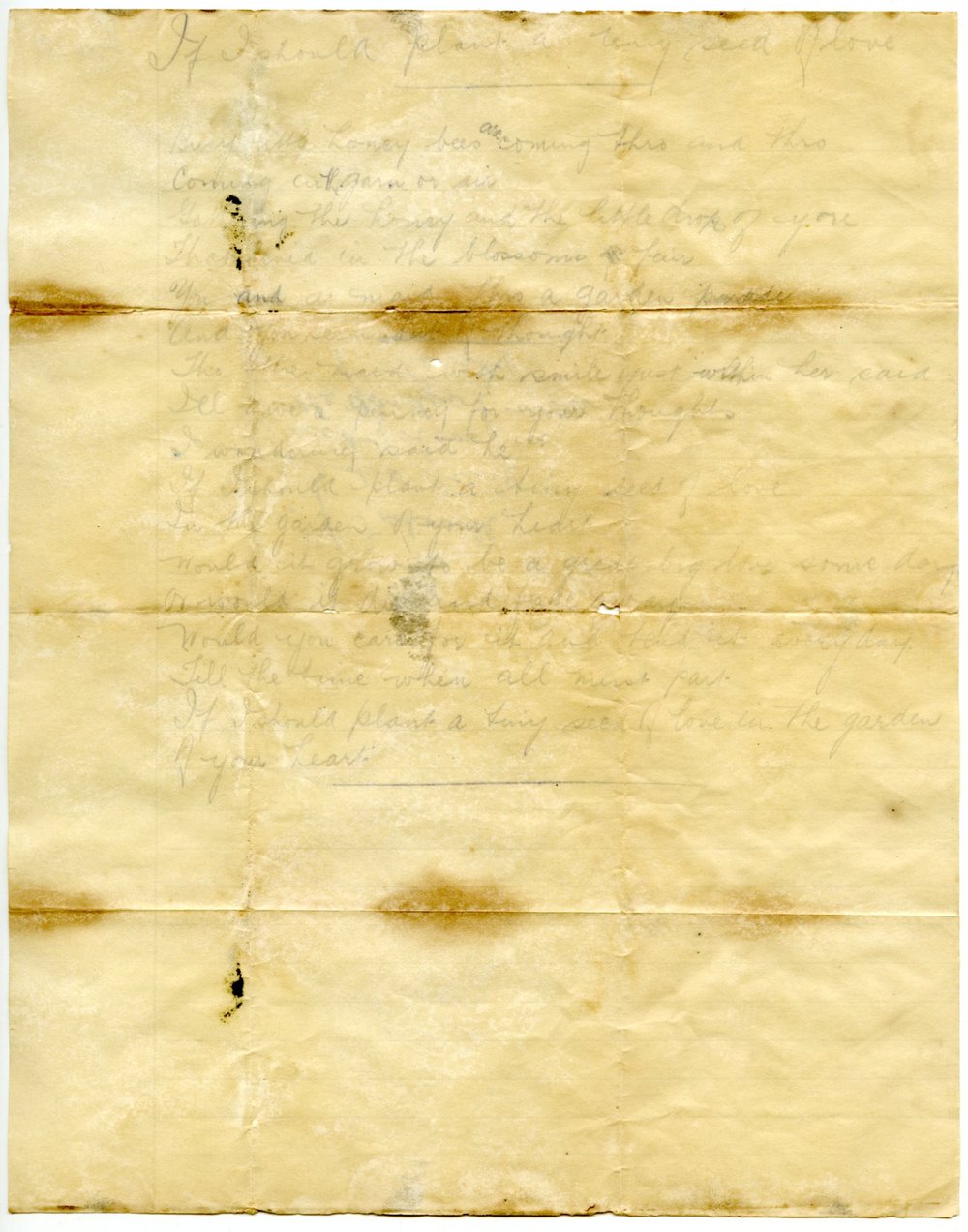 Handwritten song sheets